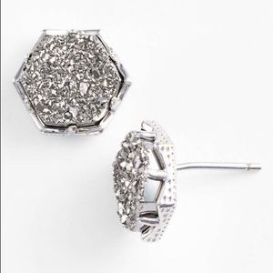 Kendra Scott Silver Druzy Earrings